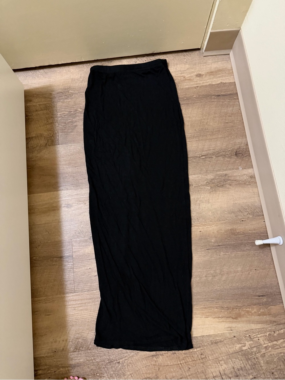 Black Women's Maxi Skirt - Sleek Jersey Pencil Style